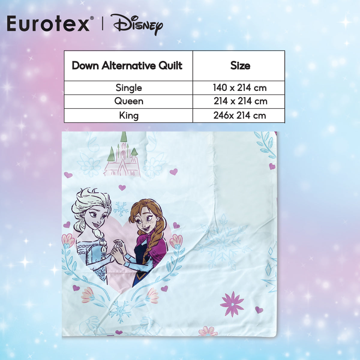 Disney Frozen Bedsheet / Summer Light Quilt, 900 Thread Count Microluxe, Anna, Elsa, Sisters Love