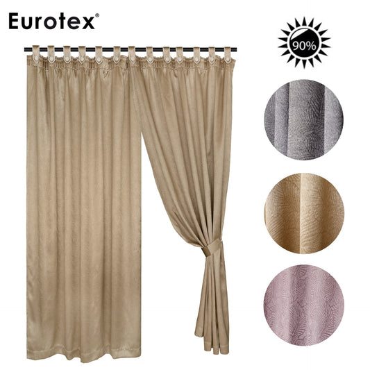 Eurotex, Dim Out Curtain, Block 90% Sunlight, 3 Ways Hanging Options (1 Piece) JJ02