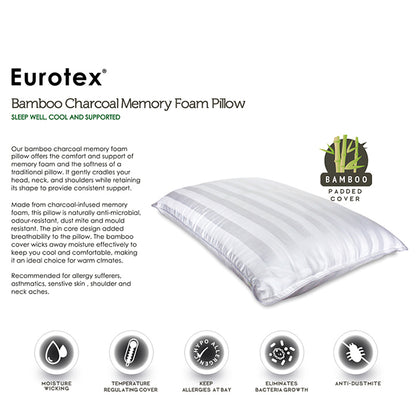 Eurotex Memory Foam Pillow Series (Bamboo Charcoal Classic Pillow)