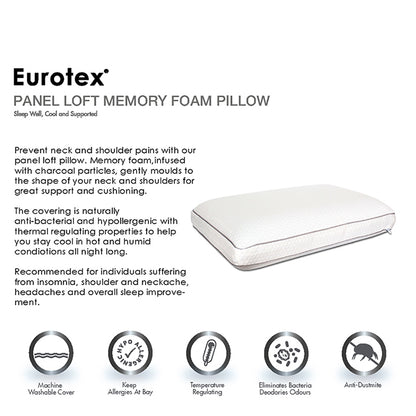 Eurotex Memory Foam Pillow Series (Panel Loft Memory foam pillow)